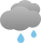 stark bewölkt, schwacher Regen