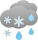 très nuageux, fréquentes chutes de pluie et neige mêlées