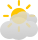partly sunny, thick passing clouds